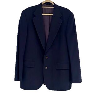 Vintage Polo University by Ralph Lauren Blazer Navy Blue 44 Made in USA Wool EUC